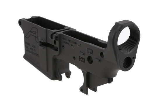 The Aero Precision Stripped lower receiver features a tensioning screw to eliminate rattle
